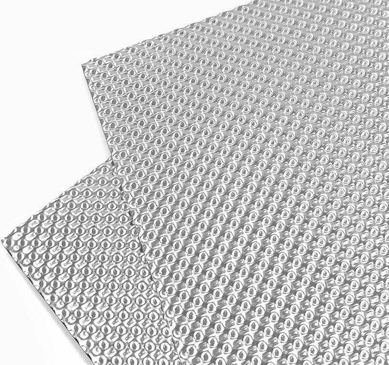 AggSound Exhaust Heat Shield Automotive 16"x13" 2 Pack, Embossed Aluminum Heat Shield Kit with Stainless Steel Zip Ties Cable Metal for Car Muffler Exhaust Wrap Heat Pipe High Temp Thermal Barrier - Image 1
